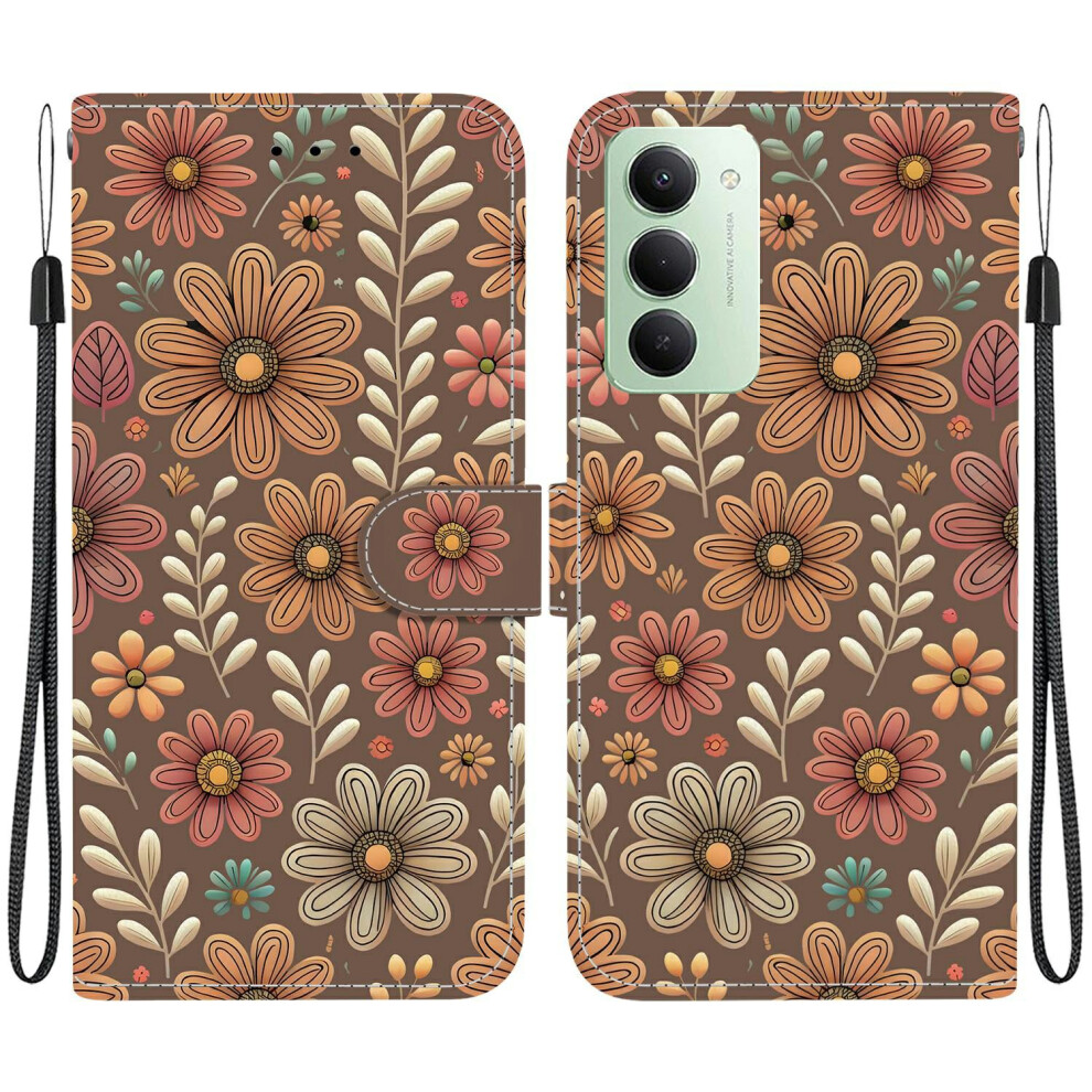 (Blossom) For Xiaomi Redmi 15 5G (Global) (169Mm) Wallet Case Pattern Printing Leather Stand Phone Cover With Strap 6914279761484