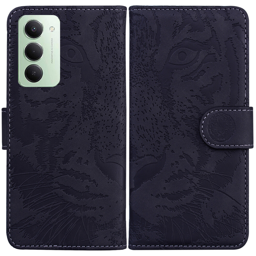 (Black) For Xiaomi Redmi 15 4G (Eu) (171Mm) Case Tiger Imprint Leather Wallet Phone Cover Black 6914272815863