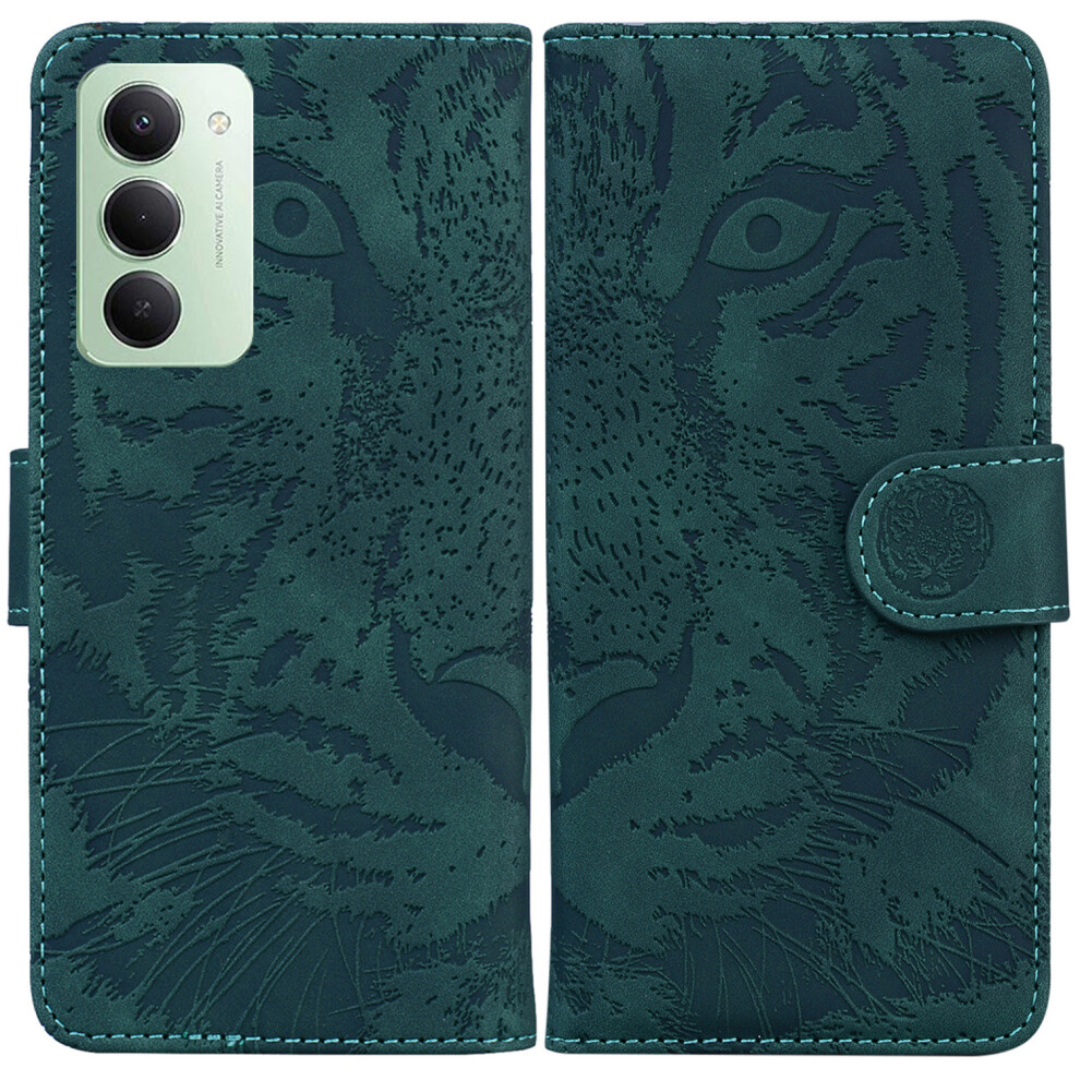 (Green) For Xiaomi Redmi 15 4G (Eu) (171Mm) Case Tiger Imprint Leather Wallet Phone Cover Green 6914271907545