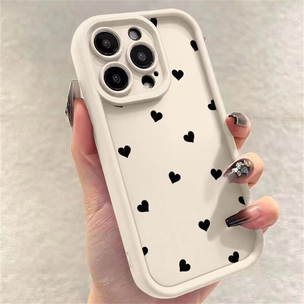 (White) For Iphone 13 Pro Case Heart Pattern Tpu Phone Cover With Stepped Edge White 6914275304715