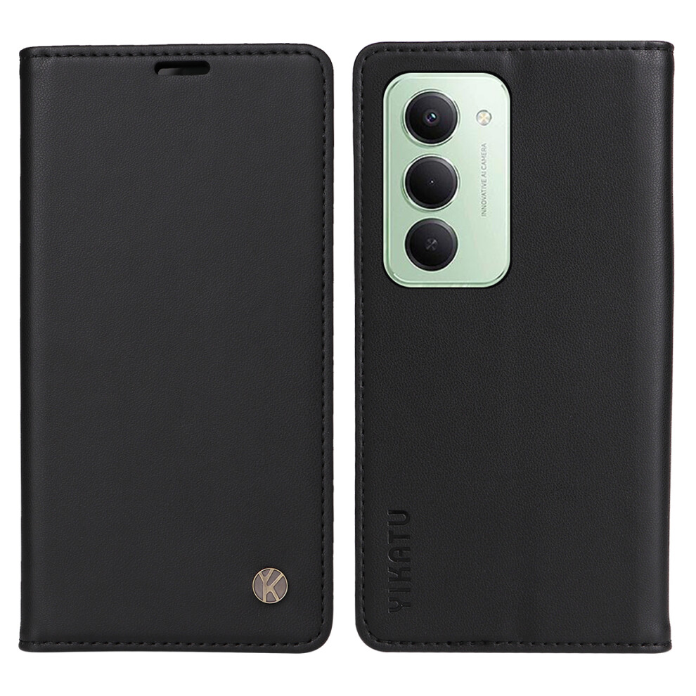 (Black) For Xiaomi Redmi 15 5G (Global) (169Mm) Phone Cases Yikatu Magnetic Closure Pu Leather Mobile Cover Black 6914273567310