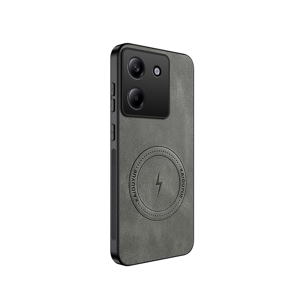 (Grey) For Xiaomi Poco M7 Pro 5G Magnetic Case Wanlonfeng Sd1 Series Nappa Texture Pc Tpu Phone Cover Grey 6914277281519