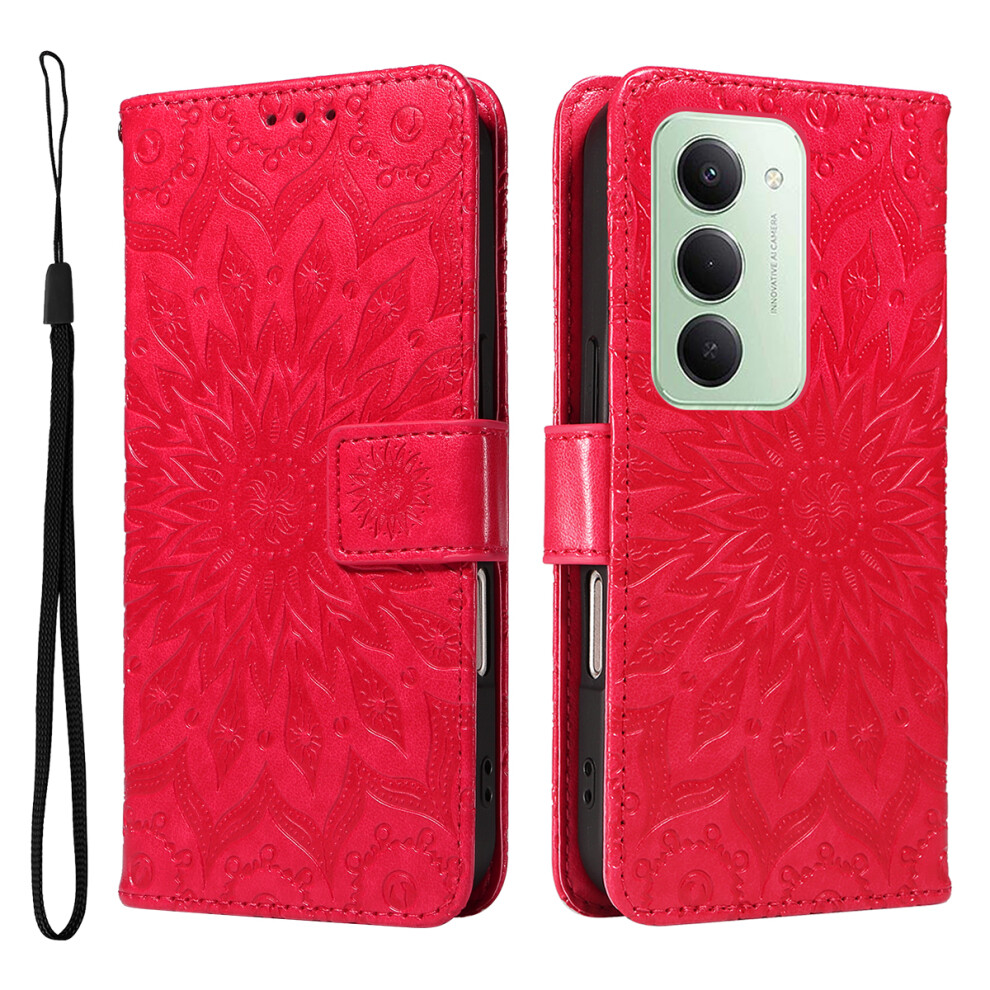 (Red) For Xiaomi Mi 15 4G (Eu) (171Mm) Leather Wallet Case Sunflower Imprinted Phone Cover Red 6914273391199