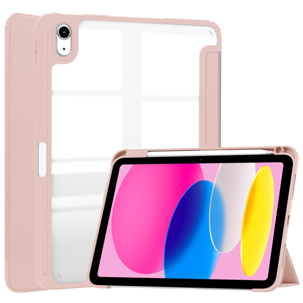 (Pink) For Ipad (2025) 10.9 (2022) Case Clear Acrylic Leather Tablet Cover Support Auto Sleep Wake Pink 6914276284108
