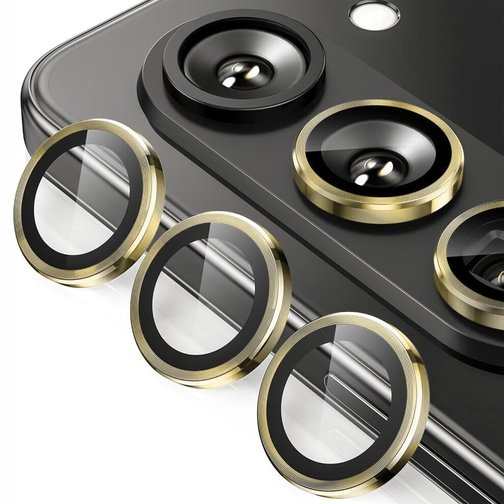 (Golden) For Samsung Galaxy Z Fold7 5G Camera Lens Protector Enkay Hat-Prince Metal Ring Lens Film Golden 6914277428082
