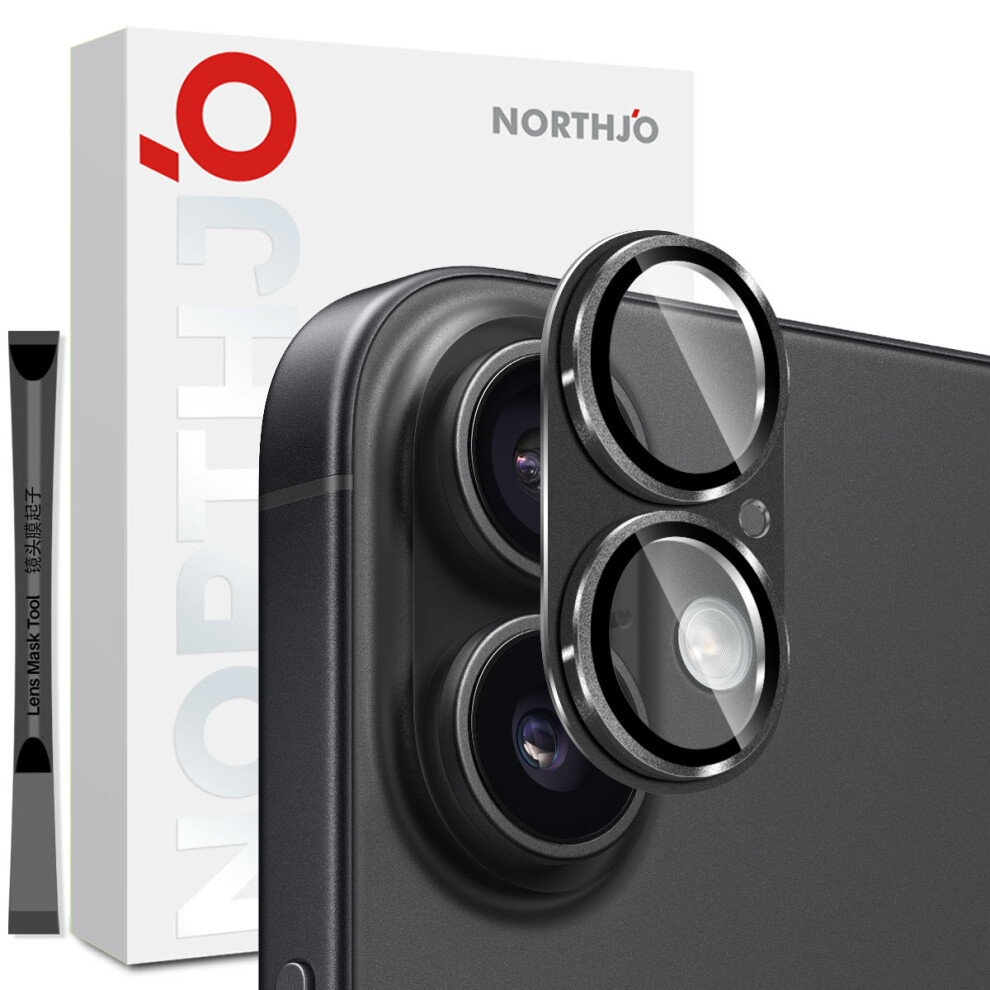 (Black) Northjo For Iphone 17 Camera Lens Protector Matte Integrated Metal Tempered Glass Lens Film Black 6914274918593