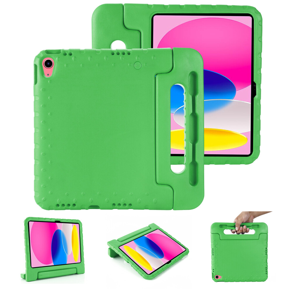 (Green) For Ipad (2025) 10.9 (2022) Protective Eva Case Anti-Fall Tablet Cover Shockproof Case With Kickstand Handle Green 6914277037314