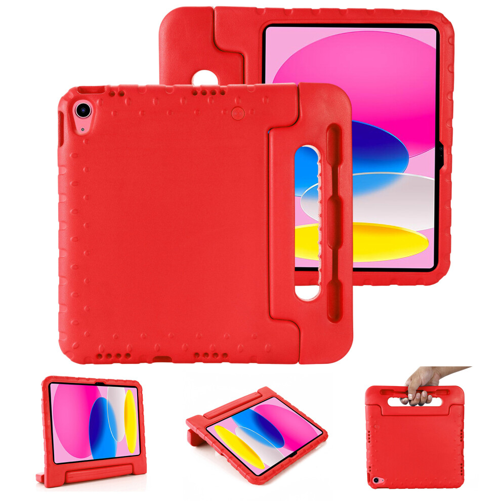 (Red) For Ipad (2025) 10.9 (2022) Protective Eva Case Anti-Fall Tablet Cover Shockproof Case With Kickstand Handle Red 6914272774771