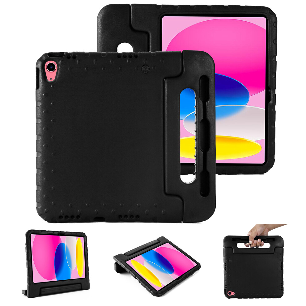 (Black) For Ipad (2025) 10.9 (2022) Protective Eva Case Anti-Fall Tablet Cover Shockproof Case With Kickstand Handle Black 6914277198909