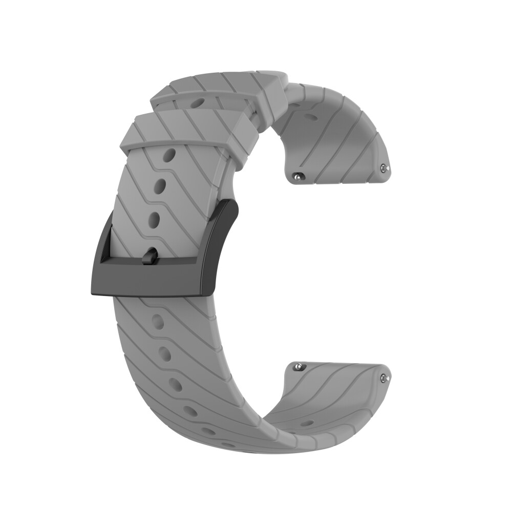 (Grey) 24Mm Silicone Smart Watch Band For Suunto 9, Adjustable Wrist Strap Replacement Grey 6914276661206