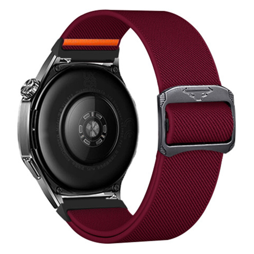 (Wine ) 22Mm Watch Band For Huawei Watch Gt 5 Pro 46Mm Gt 5 46Mm Gt 4 46Mm Elastic Nylon Braided Strap Red 6914277652098