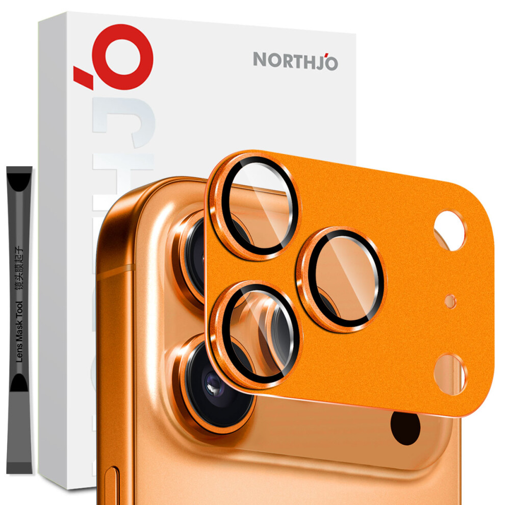 (Orange) Northjo For Iphone 17 Pro Camera Lens Protector Matte Integrated Metal Tempered Glass Lens Film Orange 6914274924815