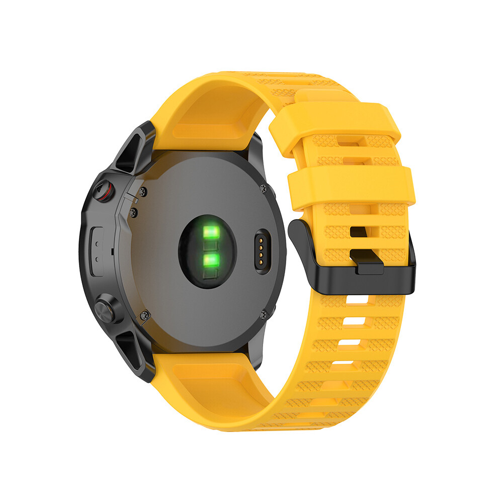(Yellow) 26mm Breathable Silicone Watch Band Strap with Screwdrivers for Garmin Fenix 6X GPS/6X Pro/6X Sapphire GPS-image-OPC-PJQ8VCG-NEW