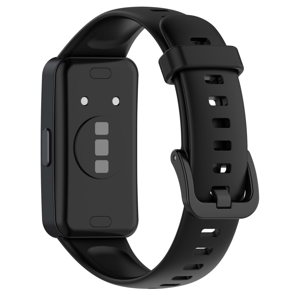 (Black) For Huawei Band 10 10 Nfc Band 8 Band 8 Nfc Band 9 Band 9 Nfc Silicone Watch Strap Breathable Soft Watch Band With Buckle Black