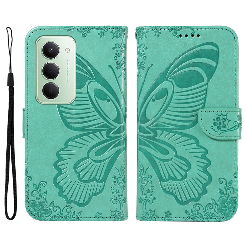 (Green) For Xiaomi Redmi 15 4G (Eu) (171Mm) Case Butterfly Pattern Pu Leather Folio Flip Phone Cover Green 6914272867800