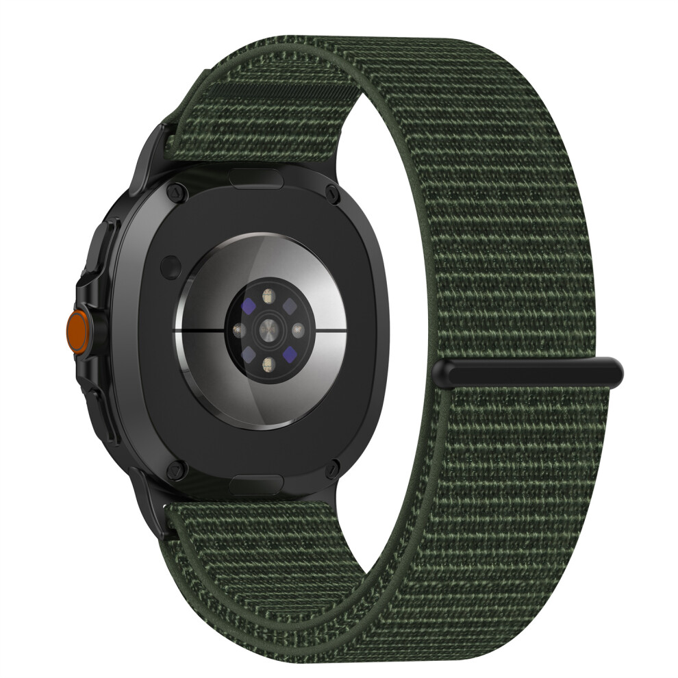 (Army ) Watch Strap For Samsung Galaxy Watch8 44Mm 40Mm Watch8 Classic 46Mm Magic Tape Nylon Woven Band Green 6914277229825