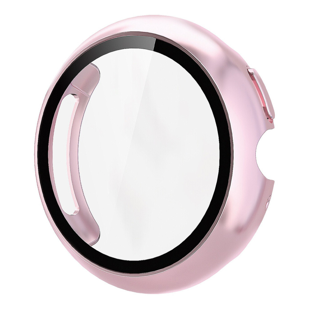 (Rose ) For Google Pixel Watch 4 45Mm Hard Pc Watch Protective Case With Tempered Glass Film Pink