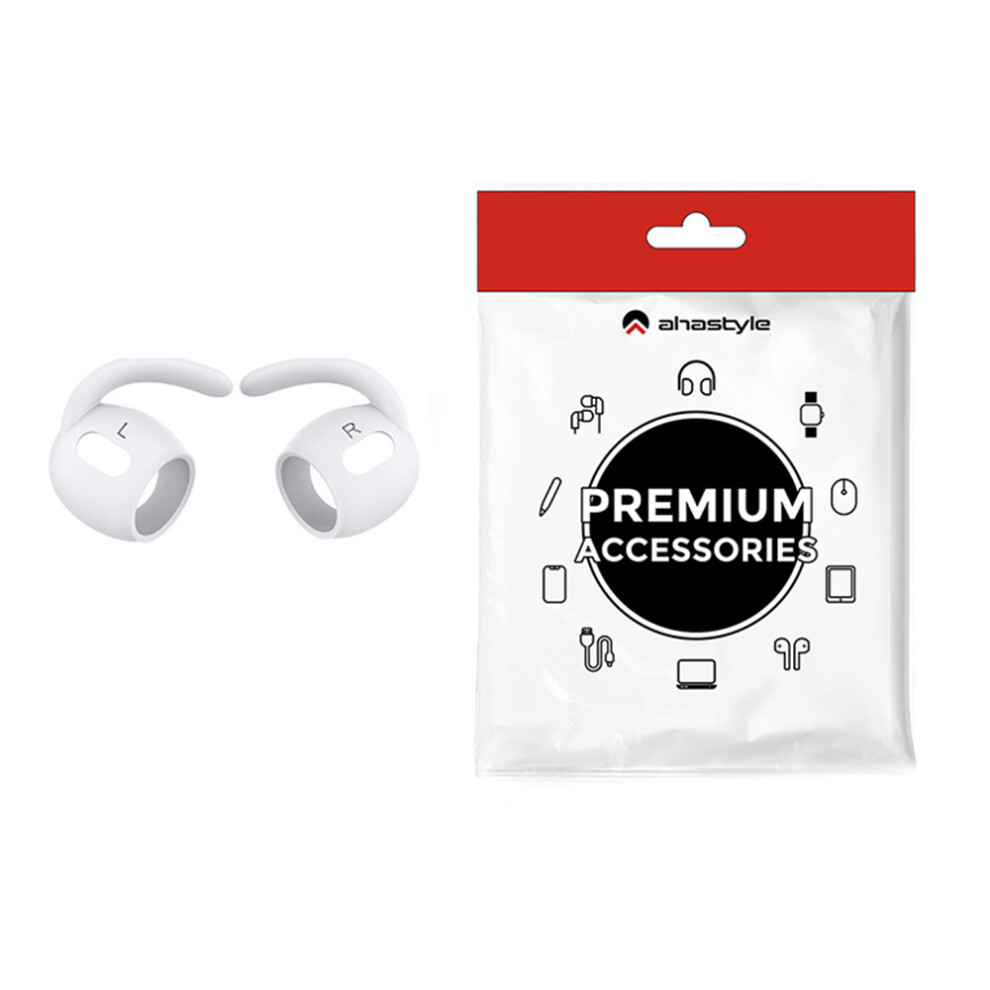 (White) Ahastyle Ear Hooks For Airpods Pro 2 Bluetooth-Compatible Earphone Anti-Lost Anti-Skid Earhooks Silicone Ear Tips White 6914275743651