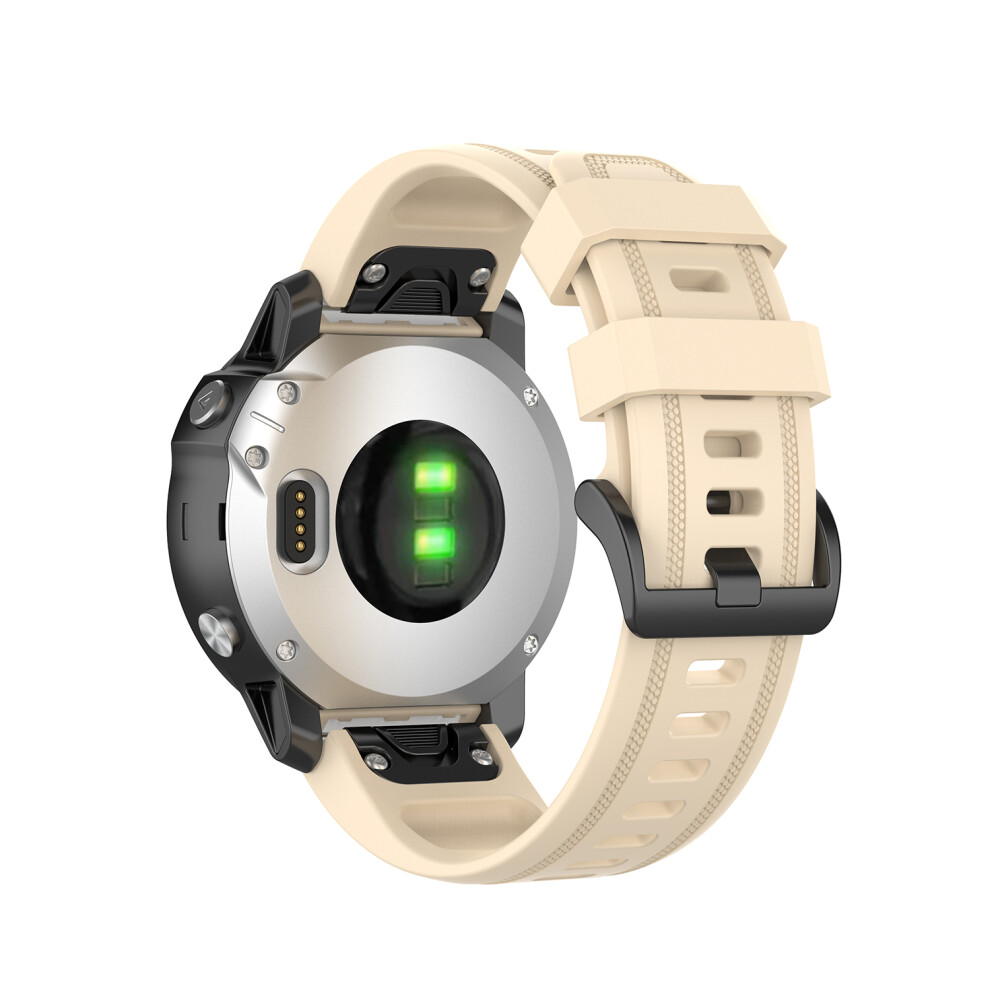 (Beige) Rubber Smart Watch Replacement Band [20Mm Width] For Garmin Fenix 7S/Fenix 6S/5S Cream 6914278655975