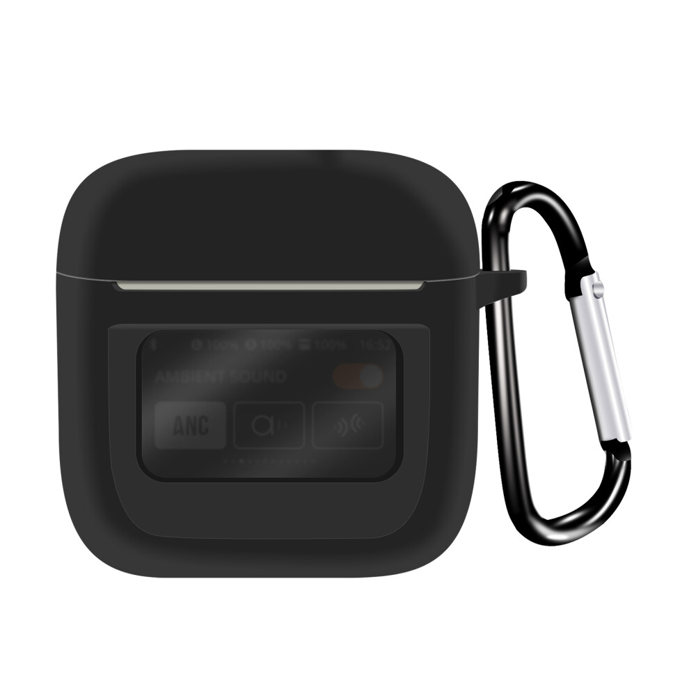 (Black) For JBL Tour Pro 3 Protective Case Bluetooth-Compatible Earphone Silicone Cover with Hook