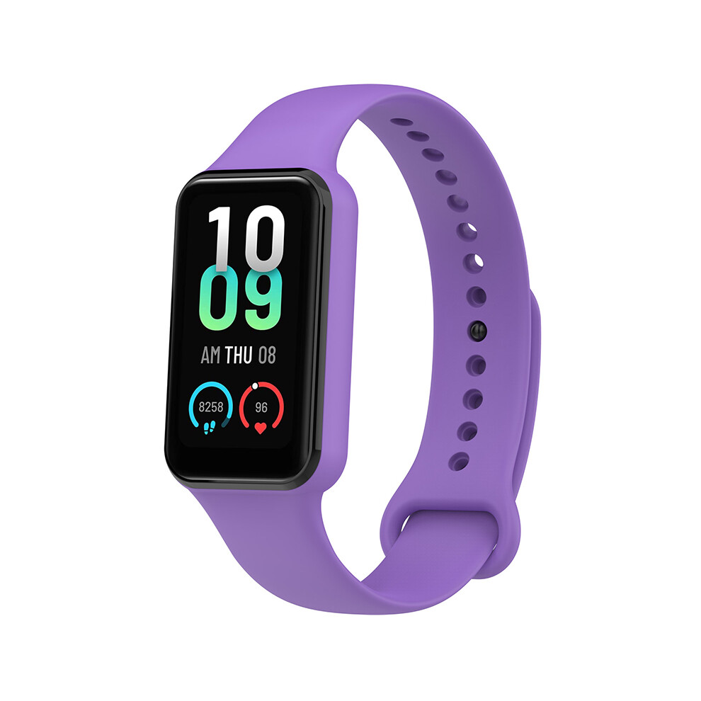 (Purple) For Huami Amazfit Band 7 Strap Tpe Watch Band With Protective Case Purple 6914276111121