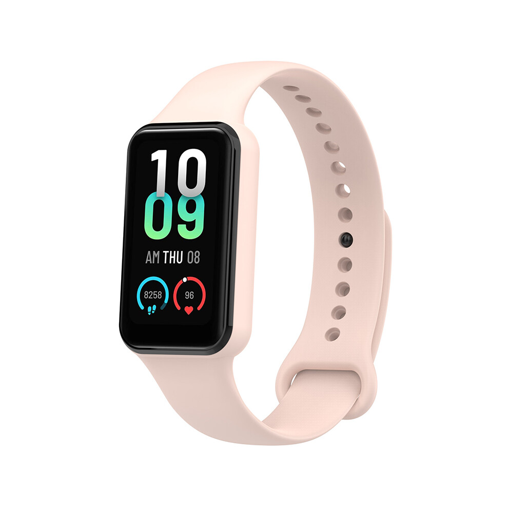 (Light ) For Huami Amazfit Band 7 Strap Tpe Watch Band With Protective Case Pink 6914272623161