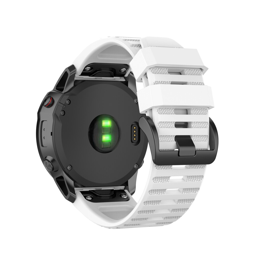(White) Rubber Smart Watch Band Replacement Strap [26Mm Width] For Garmin Fenix 7X/Fenix 6X/5X White 6914271040921
