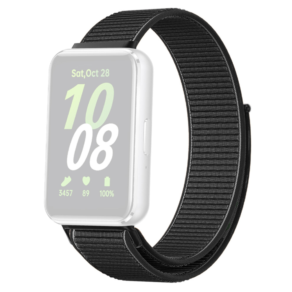 (Black) For Samsung Galaxy Fit3 Replacement Strap Braided Nylon Smart Watch Band Black 6914270680814