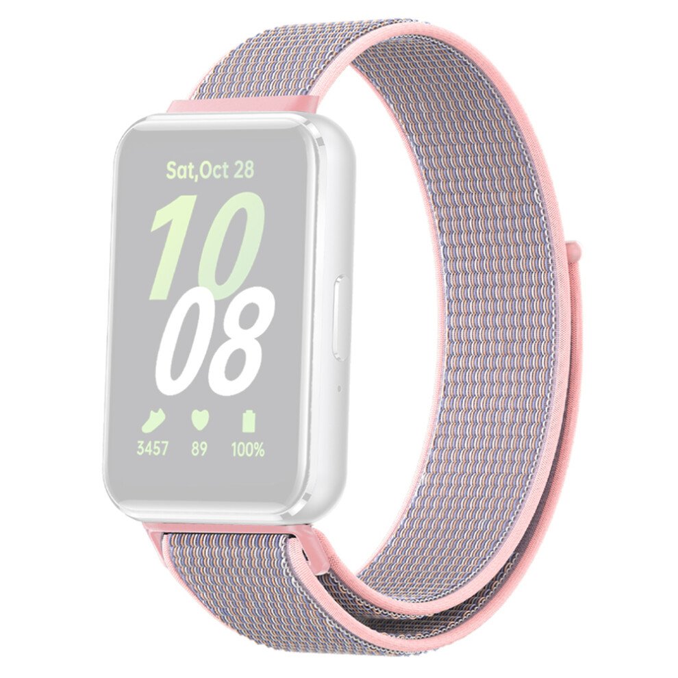 (Pink) For Samsung Galaxy Fit3 Replacement Strap Braided Nylon Smart Watch Band Pink 6914277242343