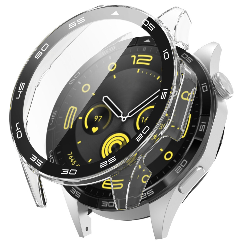 (Transparent) For Huawei Watch Gt 4 46Mm Watch Case Tempered Glass Screen Protector Pc Frame Cover With Dial Plate 6914278884764