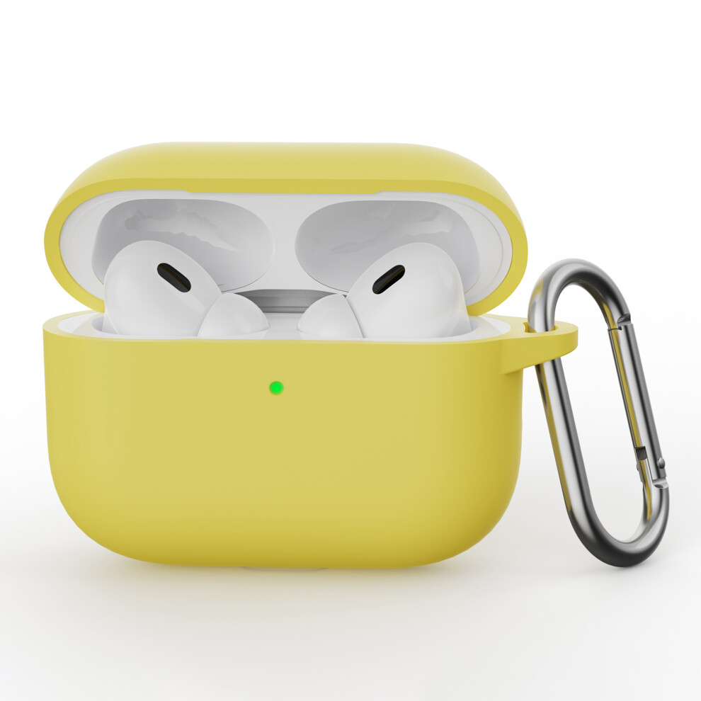 (Yellow) For Airpods Pro 3 Silicone Case Earphone Protective Cover With Carabiner Yellow 6914278383038