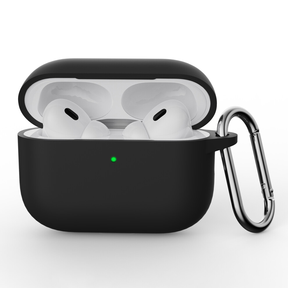 (Black) For Airpods Pro 3 Silicone Case Earphone Protective Cover With Carabiner Black 6914271948630