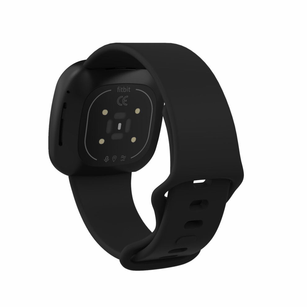 (Black) 22.5Mm Soft Silicone Watch Band Wrist Strap Replacement For Fitbit Versa 3 Sense [Size: S] Black 6914273372877