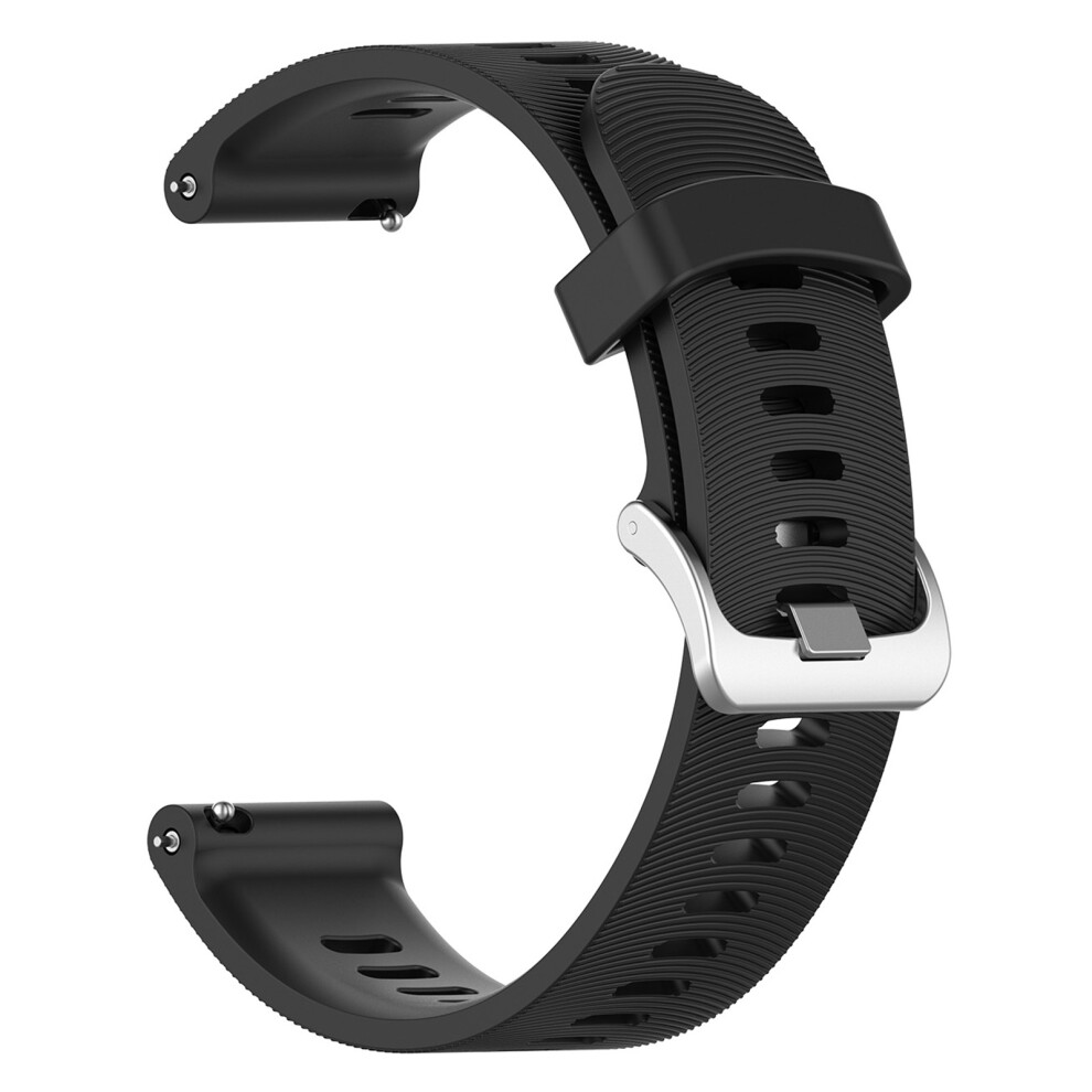 (Black) 20Mm Silicone Watch Strap For Garmin Forerunner 245 Smart Watch Band Replacement Black 6914274936078