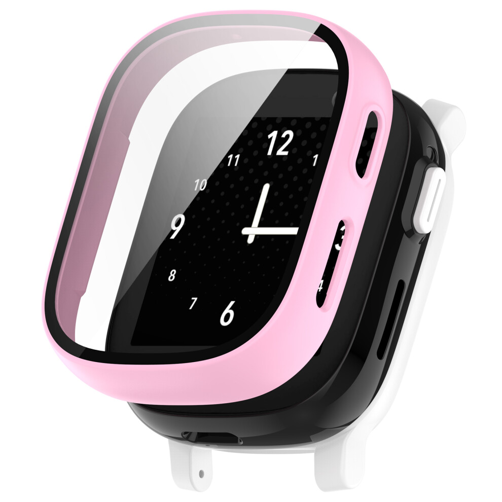 (Pink) Hard Pc Cover For Xplora X6 Play Watch Case With Tempered Glass Screen Protector Pink 6914275853114