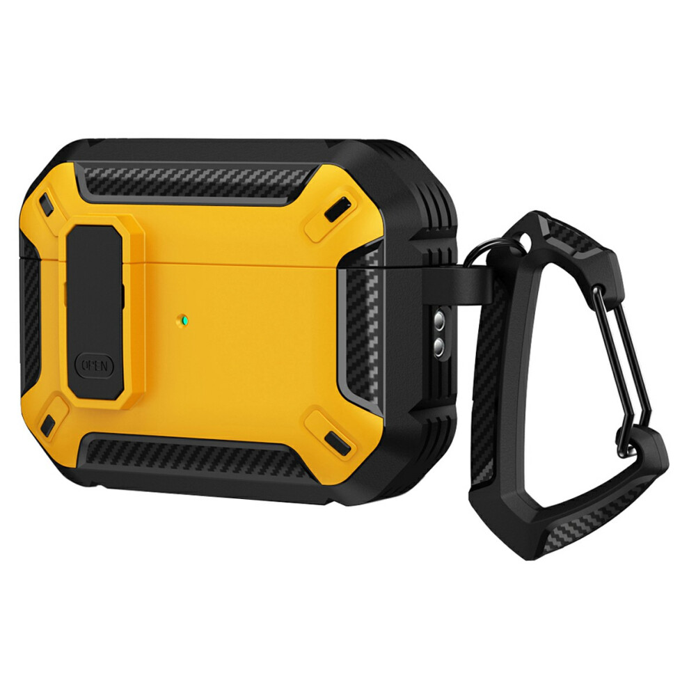 (Yellow) For Airpods Pro 3 Tpu + Pc Earphone Protective Case Earbud Charging Box Drop-Proof Cover With Carabiner Yellow 6914279836656