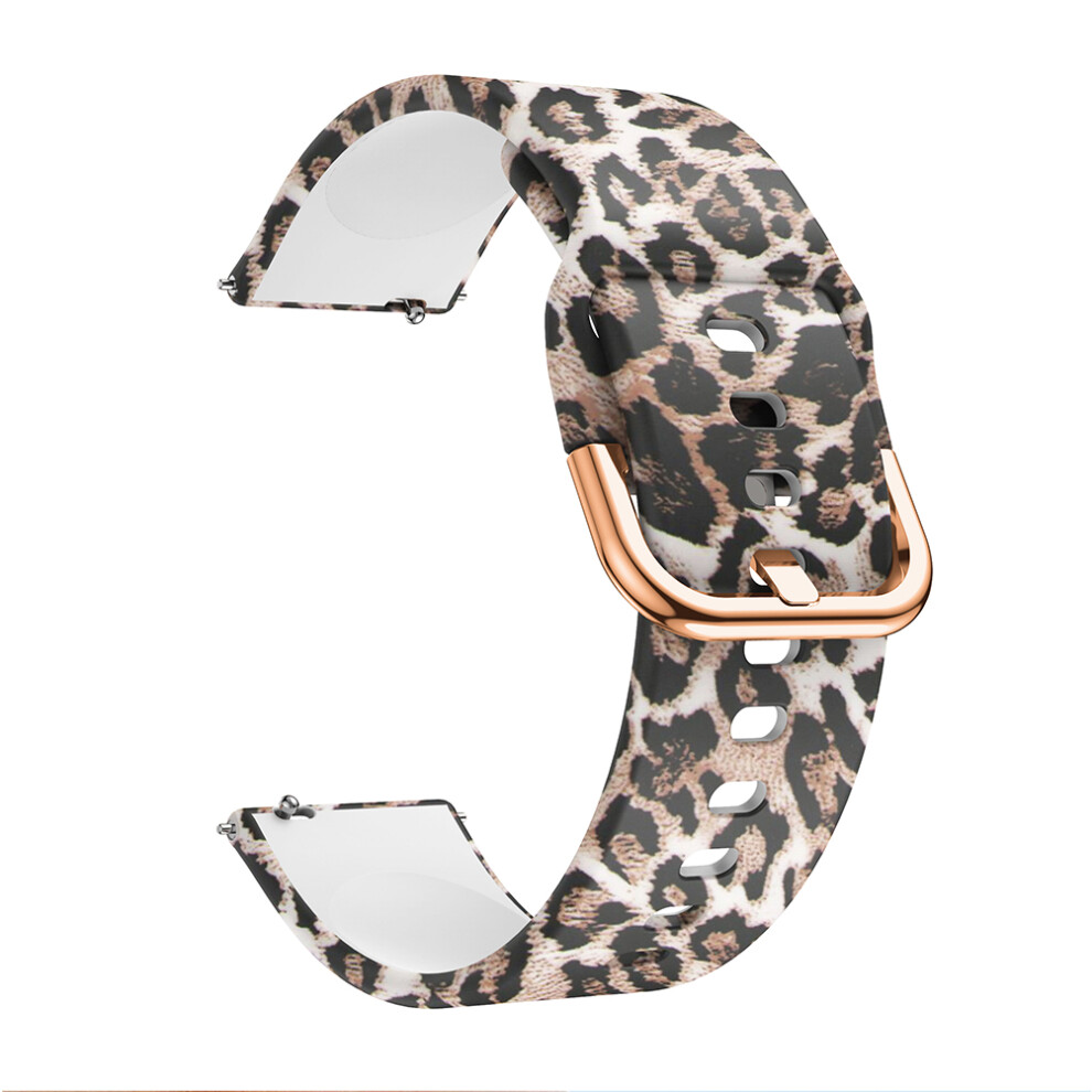 (Leopard Texture) 20Mm Pattern Printing Silicone Watch Strap For Samsung Galaxy Watch Active, Pin Buckle Watch Wrist Band 6914278896811