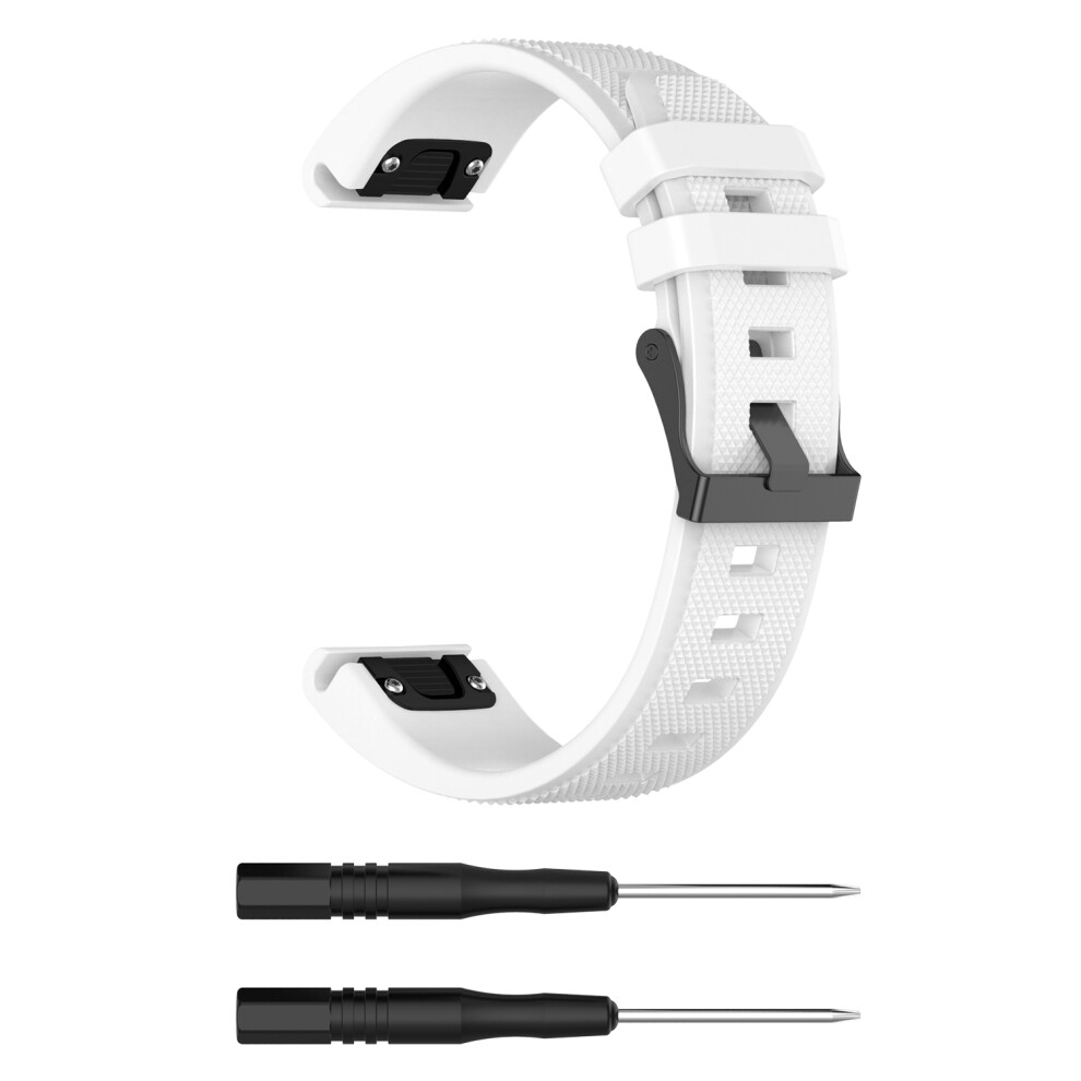 (White) 22Mm Silicone Watch Band For Garmin Fenix 5 Forerunner 935 945 Quatix 5 Quatix 5 Sapphire Approach S60 Twill Texture Wrist Strap Blue,White 6914278665820