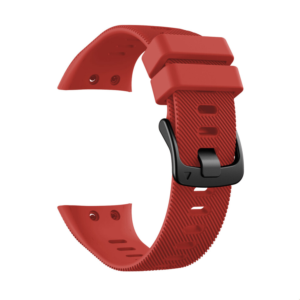 (Red) Silicone Wrist Strap With Black Buckle For Garmin Forerunner 45S Black,Red 6914270436213