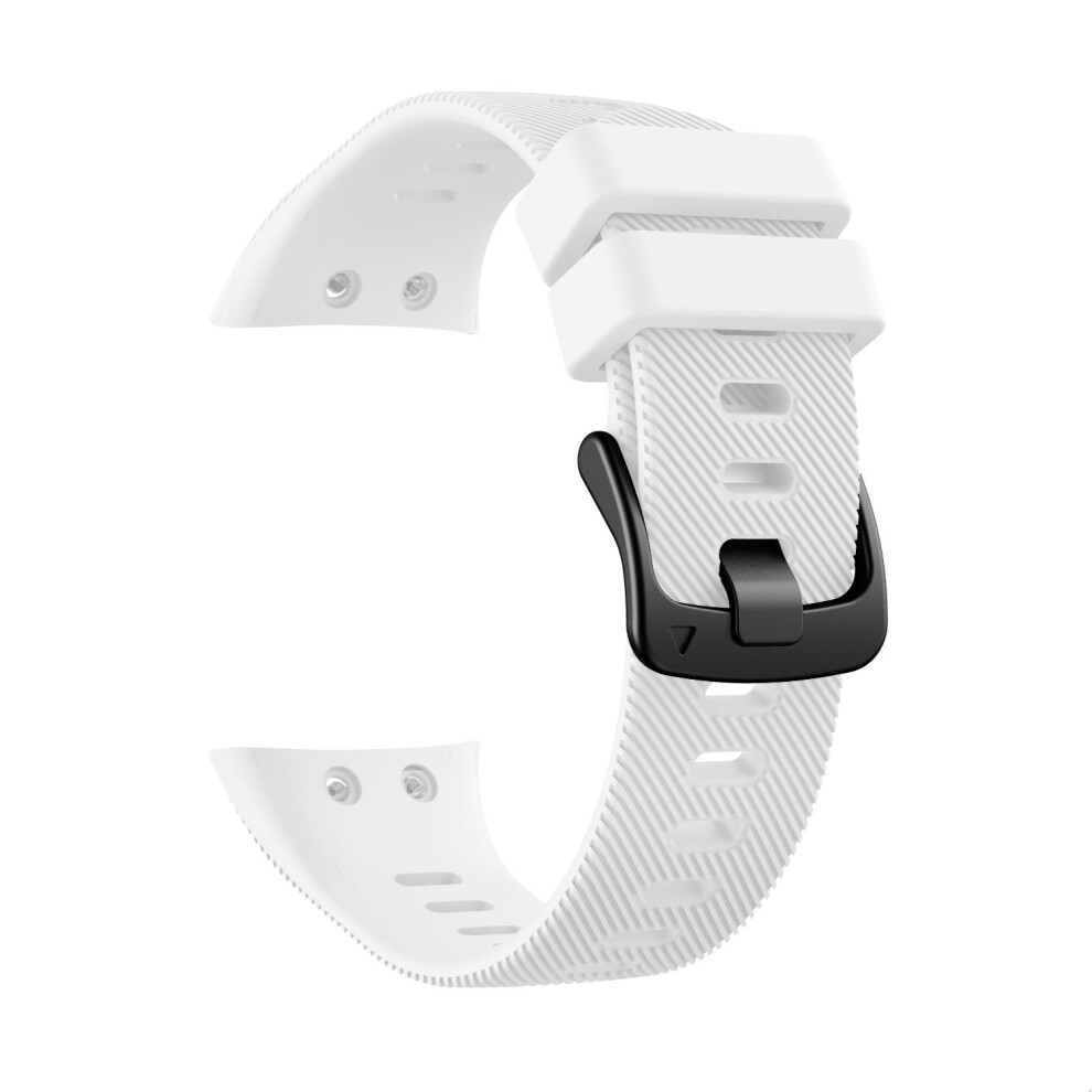 (White) Silicone Wrist Strap With Black Buckle For Garmin Forerunner 45S White,Black 6914274021927