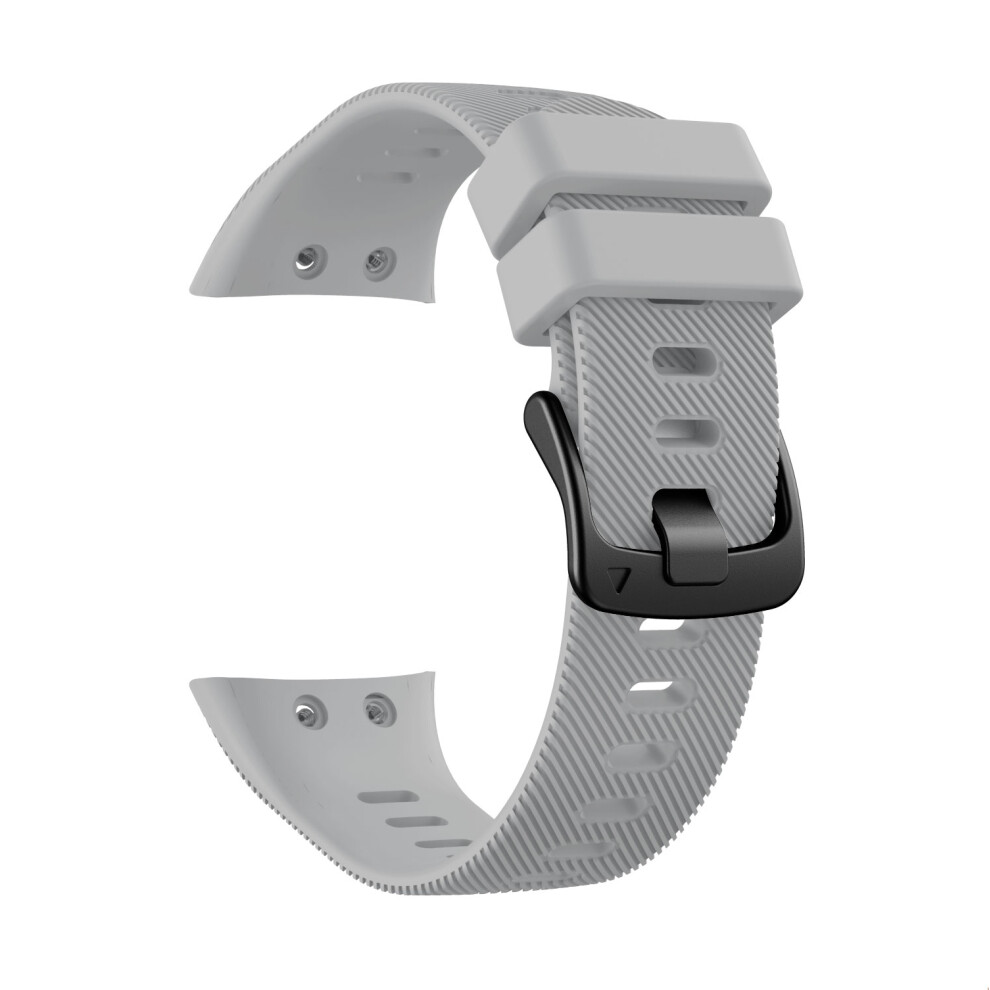(Grey) Silicone Wrist Strap with Black Buckle for Garmin Forerunner 45S
