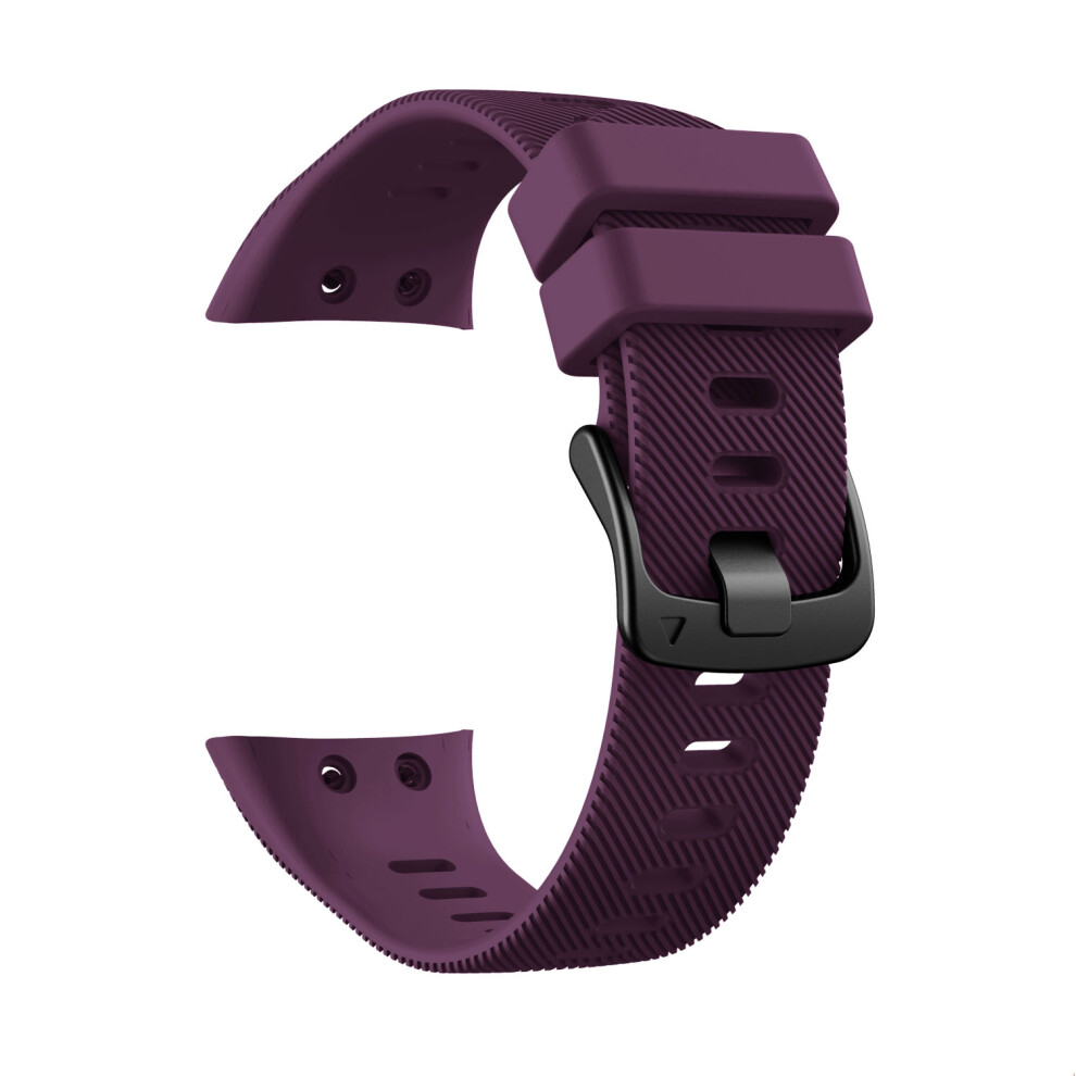 (Purple) Silicone Wrist Strap With Black Buckle For Garmin Forerunner 45S Black,Purple 6914275113881
