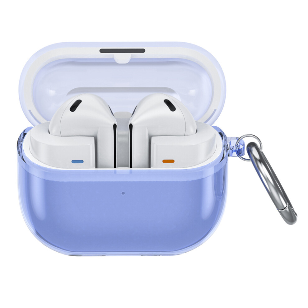 (Transparent ) For Samsung Galaxy Buds3 Buds3 Pro Case Tpu Wireless Earphone Cover With Carabiner Purple 6914270074361