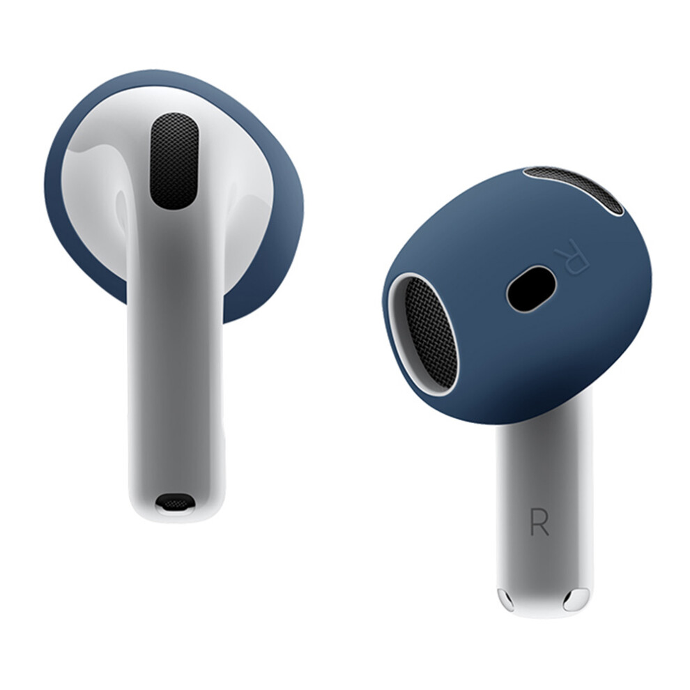(Dark ) For Airpods 4 Earbuds Anti-Slip Silicone Cover Tooth-Compatible Earphones Earmuffs Ear Tips Blue 6914279762313