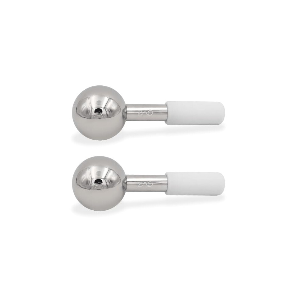Silver Stainless Steel Ice Globes For Face And Eye - Cryo Massage Tools For Reducing Puffiness And Tightening Pores