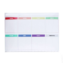 Wöchentlicher Kalender Selbstklebendes Wiederverwendbares Wöchentliches Tafel mit Radiergummi für Zuhause Wand Kühlschrank