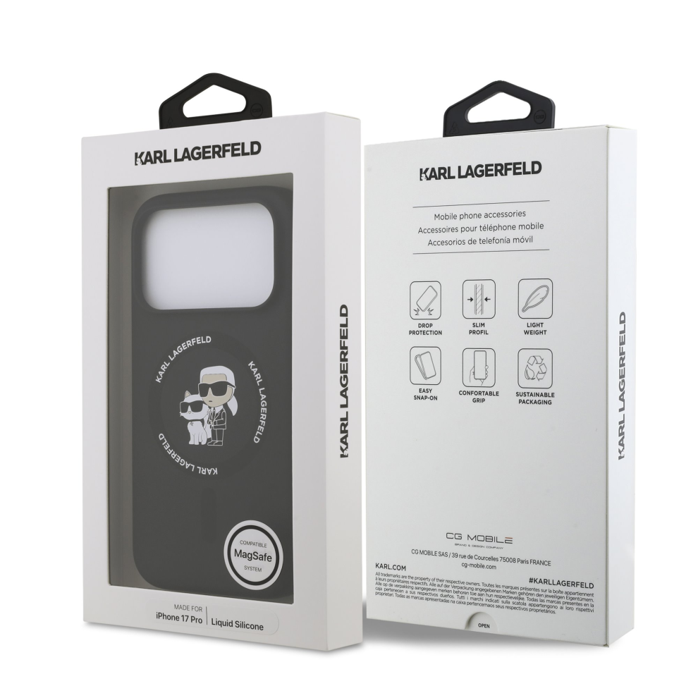 Karl Lagerfeld Liquid Silicone With Magsafe Case For Iphone17pro Black 3666339549558