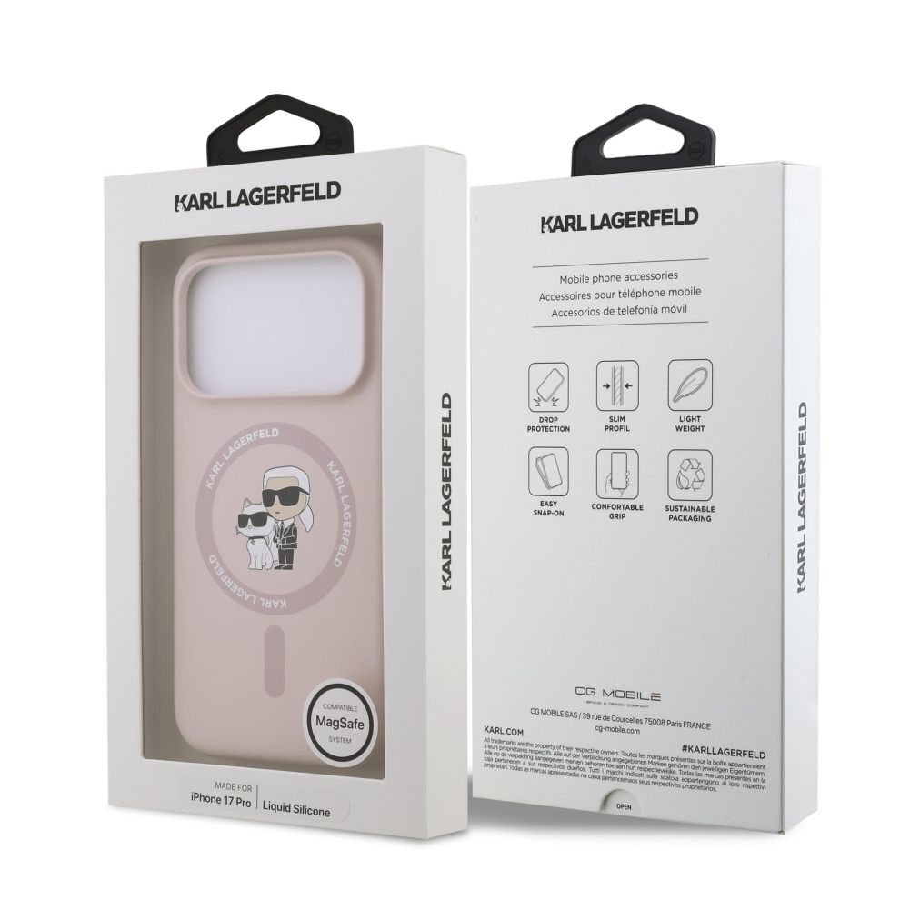 Karl Lagerfeld Liquid Silicone With Magsafe Case For Iphone 17Pro Pink 3666339549435
