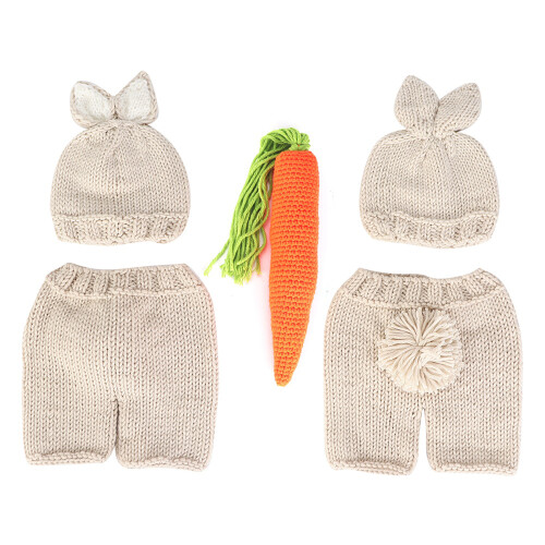 Three piece Infant Photography Props Rabbit Suit 1
