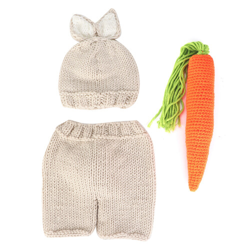 Three piece Infant Photography Props Rabbit Suit
